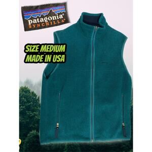 Vintage Patagonia Synchilla Vest – Women’s Medium, Blue Full Zip, USA Made